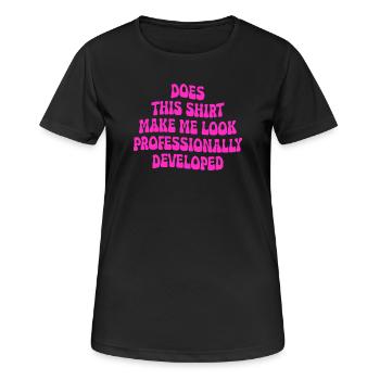 Professionell entwickelt - Frauen T-Shirt atmungsaktiv - Schwarz - Vorne - AI Model Female 172 light (172cm)