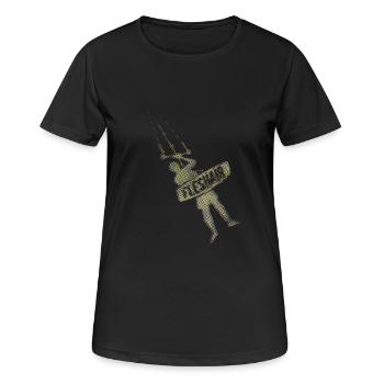 Kiteman - Frauen T-Shirt atmungsaktiv - Schwarz - Vorne - AI Model Female 172 light (172cm)