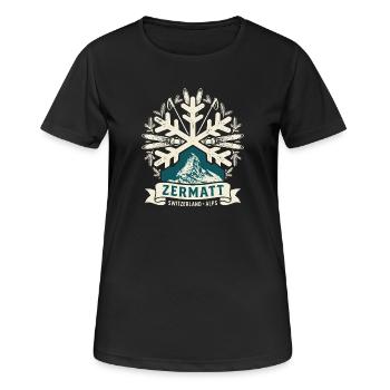 Alpes de Suisse de Zermatt vintage - T-shirt respirant Femme - noir - Devant - AI Model Female 172 light (172cm)