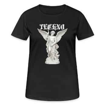 Techno Winged Classical Angel  - Women's Breathable T-Shirt - black - Front - AI Model Female 172 light (172cm)