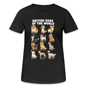  Britische Hunderassen-diagramm Niedliche - Frauen T-Shirt atmungsaktiv - Schwarz - Vorne - AI Model Female 172 light (172cm)