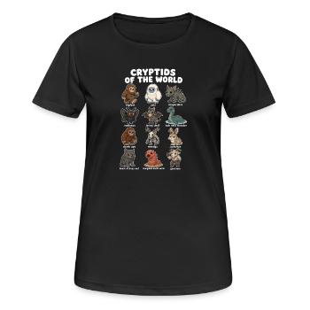 Les Cryptides du Monde Mignons - T-shirt respirant Femme - noir - Devant - AI Model Female 172 light (172cm)
