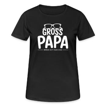 Grossapa – Immer Zeit Für Dich Opa Familien Spruch - Frauen T-Shirt atmungsaktiv - Schwarz - Vorne - AI Model Female 172 light (172cm)