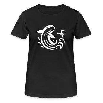 Silhouette de baleine bondissante Motif de la mer - T-shirt respirant Femme - noir - Devant - AI Model Female 172 light (172cm)
