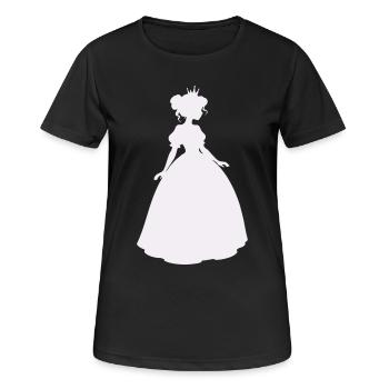 Silhouette de princesse en robe de bal - T-shirt respirant Femme - noir - Devant - AI Model Female 172 light (172cm)