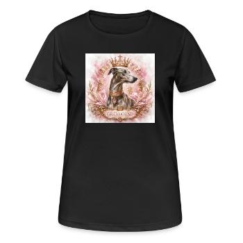 Royal Greyhound Portrait with Crown - Women's Breathable T-Shirt - black - Front - AI Model Female 172 light (172cm)