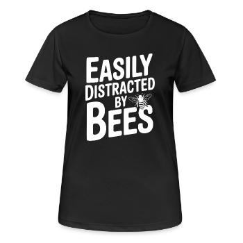 Leicht von Bienen ablenken lassen - Frauen T-Shirt atmungsaktiv - Schwarz - Vorne - AI Model Female 172 light (172cm)