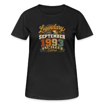 Legendär seit September 1993 Vintage Gift - Frauen T-Shirt atmungsaktiv - Schwarz - Vorne - AI Model Female 172 light (172cm)