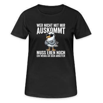 Wer Nicht Mit Mir Auskommt muss Eben Nnoch Ein  - Frauen T-Shirt atmungsaktiv - Schwarz - Vorne - AI Model Female 172 light (172cm)
