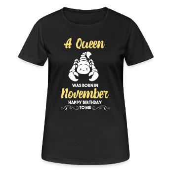 Sternzeichen Skorpion - Frauen T-Shirt atmungsaktiv - Schwarz - Vorne - AI Model Female 172 light (172cm)