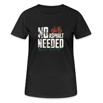Pas besoin d’asphalte | Vélo de gravier - T-shirt respirant Femme - noir - Devant - AI Model Female 172 light (172cm)