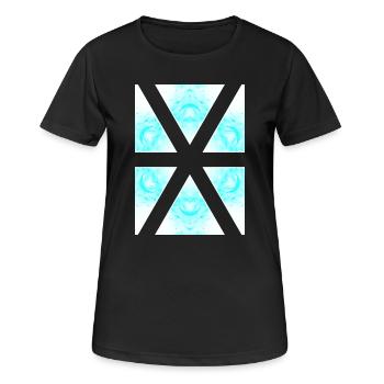 Azur X-Muster im Eis-Marble - Women's Breathable T-Shirt - black - Front - AI Model Female 172 light (172cm)