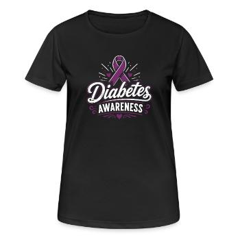 Bewusstsein für Diabetes - Frauen T-Shirt atmungsaktiv - Schwarz - Vorne - AI Model Female 172 light (172cm)