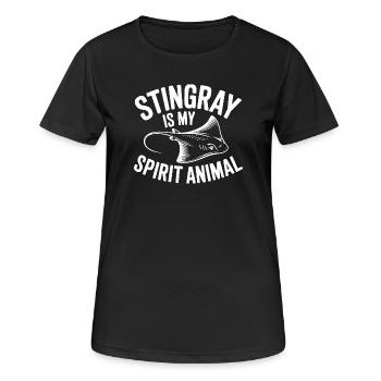 Stachelrochen ist mein Geisttier - Frauen T-Shirt atmungsaktiv - Schwarz - Vorne - AI Model Female 172 light (172cm)
