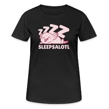 Sleepsalotl - Frauen T-Shirt atmungsaktiv - Schwarz - Vorne - AI Model Female 172 light (172cm)