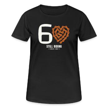 60 Jahre Fahrrad immer noch Fahrrad Geburtstagsgeschenk - Frauen T-Shirt atmungsaktiv - Schwarz - Vorne - AI Model Female 172 light (172cm)