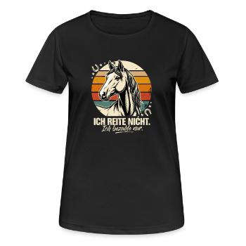  Ich Reite Nicht Ich Bezahle Nur Pferd Reiter - Frauen T-Shirt atmungsaktiv - Schwarz - Vorne - AI Model Female 172 light (172cm)