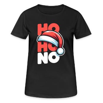 Ho Ho No Weihnachten - Frauen T-Shirt atmungsaktiv - Schwarz - Vorne - AI Model Female 172 light (172cm)