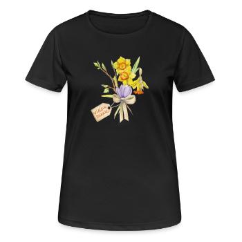 Thank you Bouquet - Women's Breathable T-Shirt - black - Front - AI Model Female 172 light (172cm)