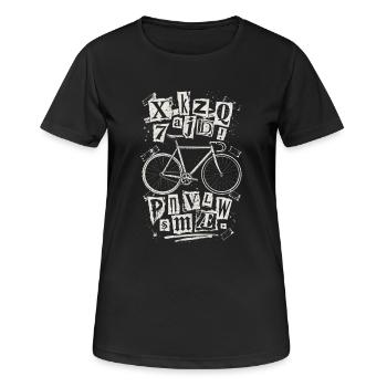 Bicycle Letters Grunge Bike - Women's Breathable T-Shirt - black - Front - AI Model Female 172 light (172cm)