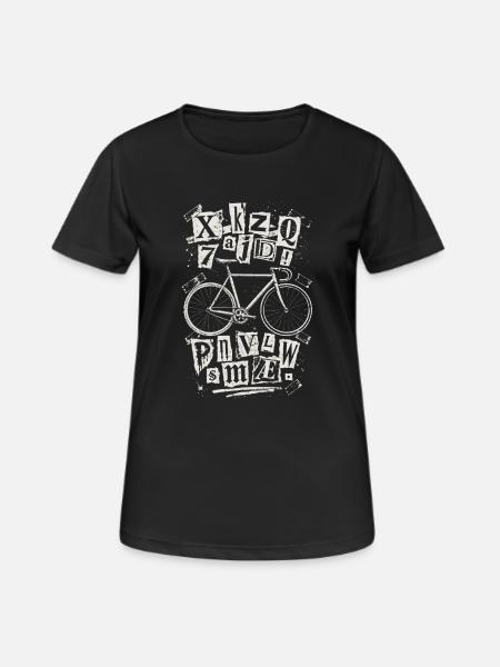 Bicycle Letters Grunge Bike - Women's Breathable T-Shirt - black