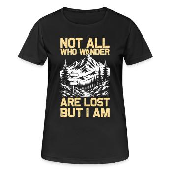 Tous ceux qui se promènent n’ont pas été les gens qui se promènent Randonnée en montagne Alpinisme - T-shirt respirant Femme - noir - Devant - AI Model Female 172 light (172cm)