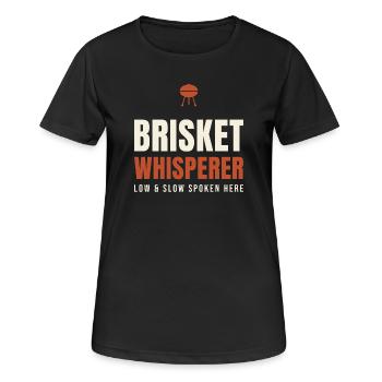 BBQ Chuchoteur de Poitrine - T-shirt respirant Femme - noir - Devant - AI Model Female 172 light (172cm)