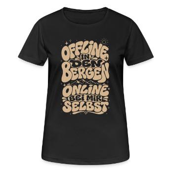 Mountains Star Saying Hiking Aesthetic - Women's Breathable T-Shirt - black - Front - AI Model Female 172 light (172cm)