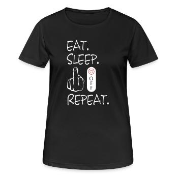 Va te faire foutre. Va te faire foutre. Va te faire foutre - T-shirt respirant Femme - noir - Devant - AI Model Female 172 light (172cm)
