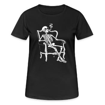 Squelette sur le canapé Smoke Chill - T-shirt respirant Femme - noir - Devant - AI Model Female 172 light (172cm)