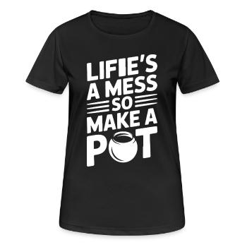 Pottery Artists Mess Make A Pot Pottery - Women's Breathable T-Shirt - black - Front - AI Model Female 172 light (172cm)