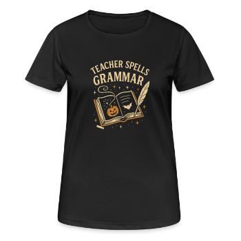Teacher Grammar Halloween - Women's Breathable T-Shirt - black - Front - AI Model Female 172 light (172cm)