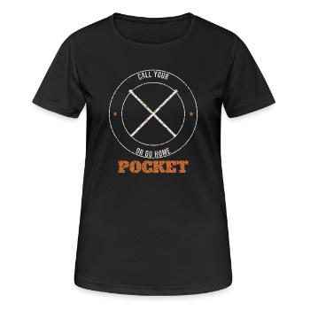 Appelez votre badge de poche - T-shirt respirant Femme - noir - Devant - AI Model Female 172 light (172cm)