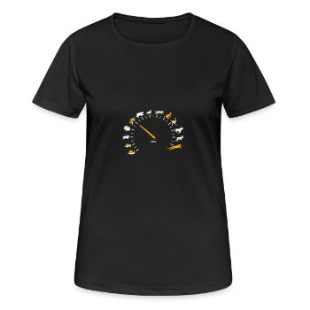 Animal Lover Speed Gauge Humor - Women's Breathable T-Shirt - black - Front - AI Model Female 172 light (172cm)