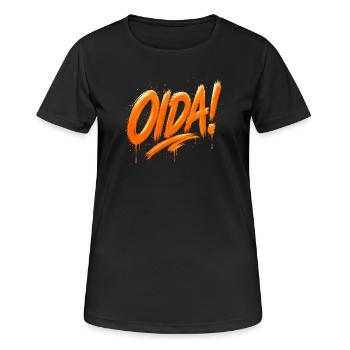 Oida! – Graffiti Brush Design - Women's Breathable T-Shirt - black - Front - AI Model Female 172 light (172cm)