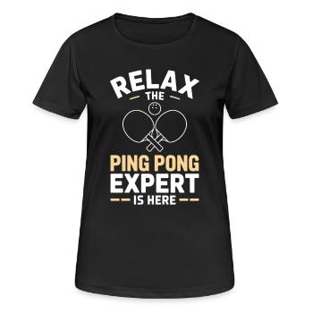 Table Tennis Ping Pong Table Tennis Player Gift - Women's Breathable T-Shirt - black - Front - AI Model Female 172 light (172cm)