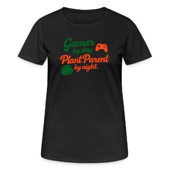 Gamer by Day Plant Parent by Night Shirt - Women's Breathable T-Shirt - black - Front - AI Model Female 172 light (172cm)