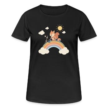 Squirrel sucks the rainbow - Women's Breathable T-Shirt - black - Front - AI Model Female 172 light (172cm)