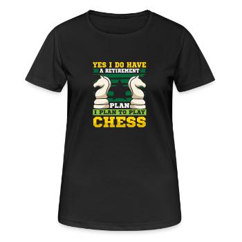 Échiquier des joueurs d’échecs - T-shirt respirant Femme - noir - Devant - AI Model Female 172 light (172cm)