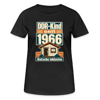 DDR Kind seit 1966, Datsche inklusive Geburtstag - Women's Breathable T-Shirt - black - Front - AI Model Female 172 light (172cm)