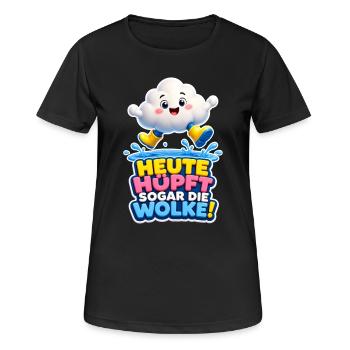 Cloud Jumps Today Even the Cloud Rain Humor - Women's Breathable T-Shirt - black - Front - AI Model Female 172 light (172cm)