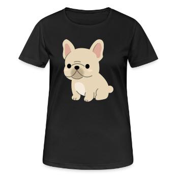 Charmante illustration de bouledogue français - T-shirt respirant Femme - noir - Devant - AI Model Female 172 light (172cm)