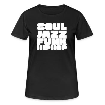 Soul Jazz Funk HipHop Typeface - Women's Breathable T-Shirt - black - Front - AI Model Female 172 light (172cm)