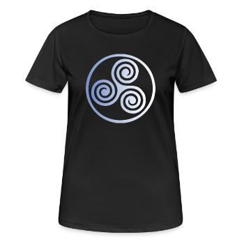 Fondu bleu triskele - T-shirt respirant Femme - noir - Devant - AI Model Female 172 light (172cm)