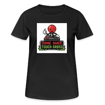 Game Over Touch Grass Pixel - Women's Breathable T-Shirt - black - Front - AI Model Female 172 light (172cm)