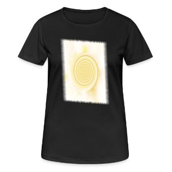 Cercle Solaire Spiral Jaune - T-shirt respirant Femme - noir - Devant - AI Model Female 172 light (172cm)