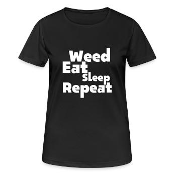 Graphique de répétition du cannabis : Dormir - T-shirt respirant Femme - noir - Devant - AI Model Female 172 light (172cm)
