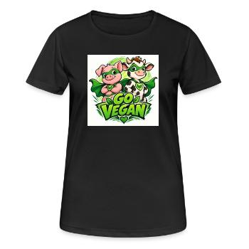 Adoptez les super-héros véganes - T-shirt respirant Femme - noir - Devant - AI Model Female 172 light (172cm)