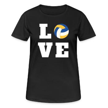 Cadeau d’amour au volleyball pour la maman joueuse et l’entraîneur - T-shirt respirant Femme - noir - Devant - AI Model Female 172 light (172cm)