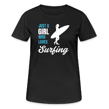 Surfer Girl Beach Lover Gift for Women - Women's Breathable T-Shirt - black - Front - AI Model Female 172 light (172cm)